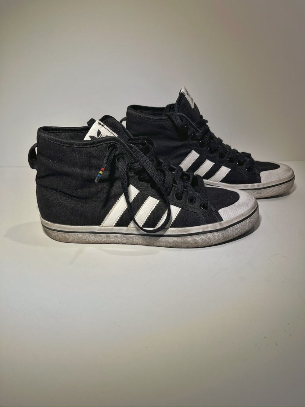Adidas Originals Nizza Hi Black White Canvas High Top Women's 7 G43686 2011